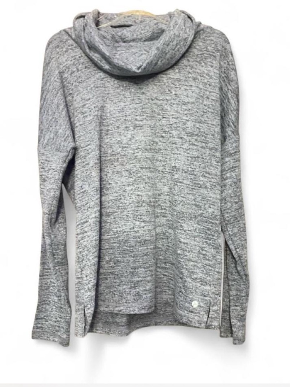 90 Degree By Reflex Heather Gray Cowl Neck Pull Over Sweater Women’s Medium